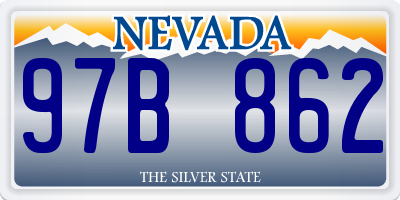 NV license plate 97B862