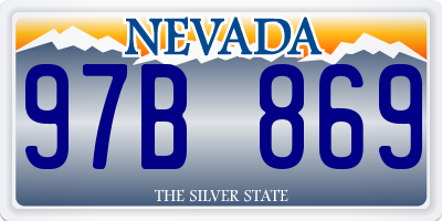 NV license plate 97B869