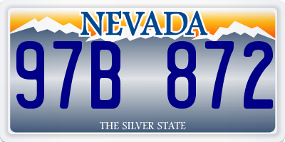 NV license plate 97B872