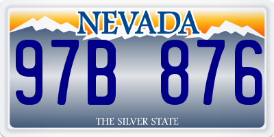 NV license plate 97B876