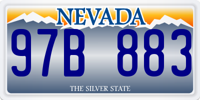 NV license plate 97B883