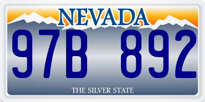 NV license plate 97B892