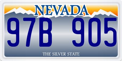 NV license plate 97B905