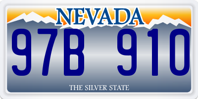 NV license plate 97B910