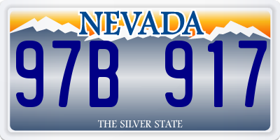 NV license plate 97B917