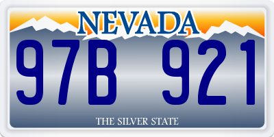 NV license plate 97B921