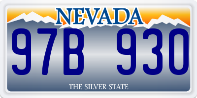 NV license plate 97B930
