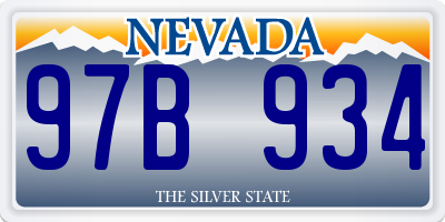 NV license plate 97B934