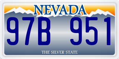 NV license plate 97B951