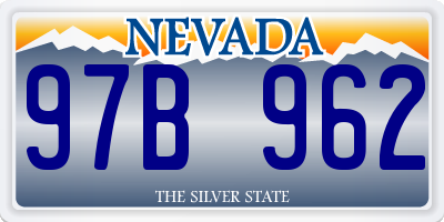 NV license plate 97B962