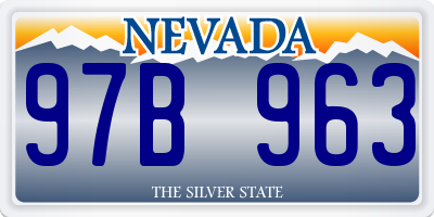 NV license plate 97B963
