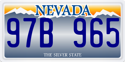 NV license plate 97B965