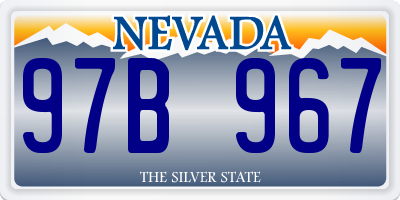 NV license plate 97B967