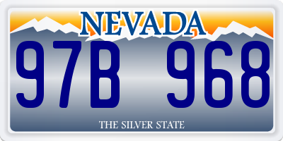 NV license plate 97B968
