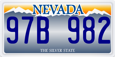 NV license plate 97B982