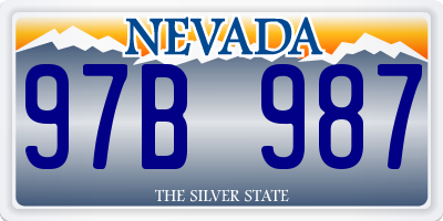 NV license plate 97B987