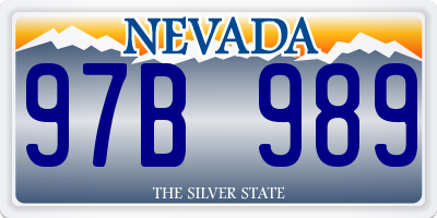 NV license plate 97B989