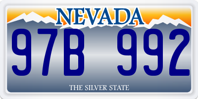 NV license plate 97B992