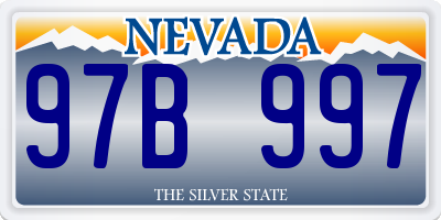 NV license plate 97B997
