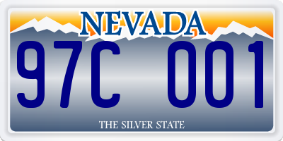 NV license plate 97C001