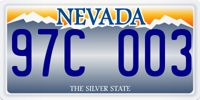 NV license plate 97C003