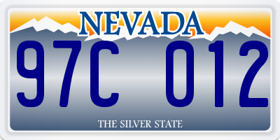 NV license plate 97C012