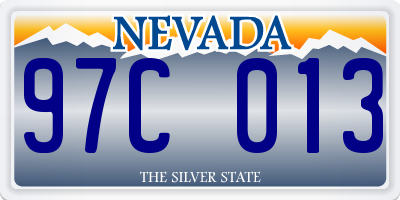 NV license plate 97C013