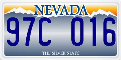 NV license plate 97C016