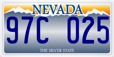 NV license plate 97C025
