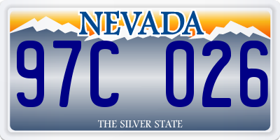 NV license plate 97C026
