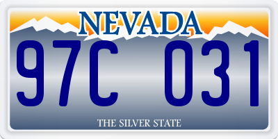 NV license plate 97C031