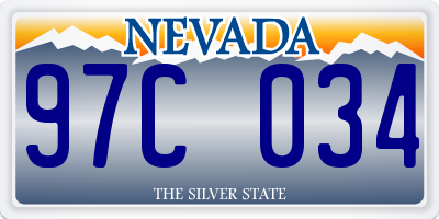 NV license plate 97C034