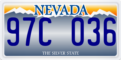NV license plate 97C036