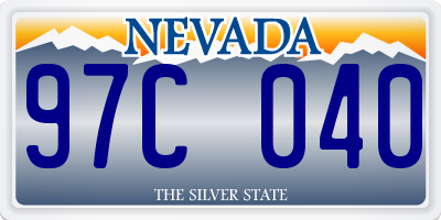 NV license plate 97C040