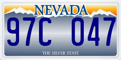NV license plate 97C047