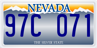 NV license plate 97C071