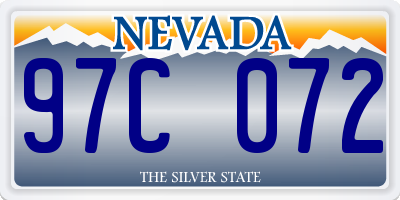 NV license plate 97C072