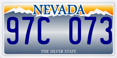 NV license plate 97C073
