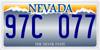 NV license plate 97C077