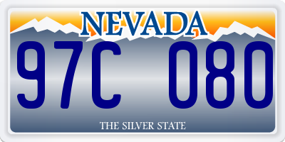 NV license plate 97C080