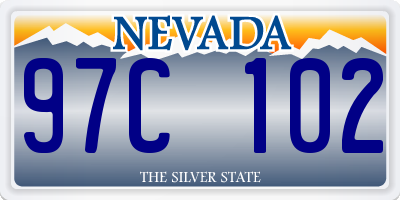 NV license plate 97C102