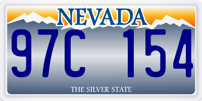 NV license plate 97C154