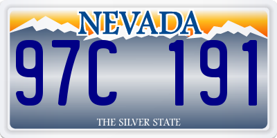 NV license plate 97C191