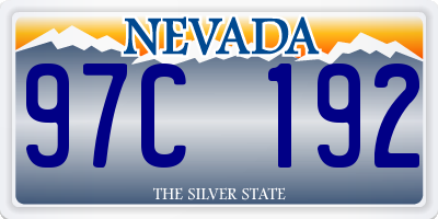 NV license plate 97C192