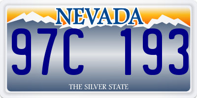 NV license plate 97C193