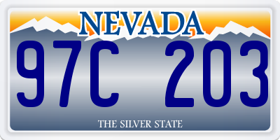 NV license plate 97C203
