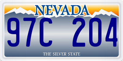 NV license plate 97C204