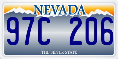 NV license plate 97C206