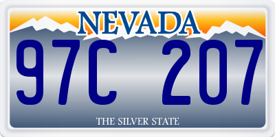 NV license plate 97C207