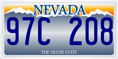 NV license plate 97C208